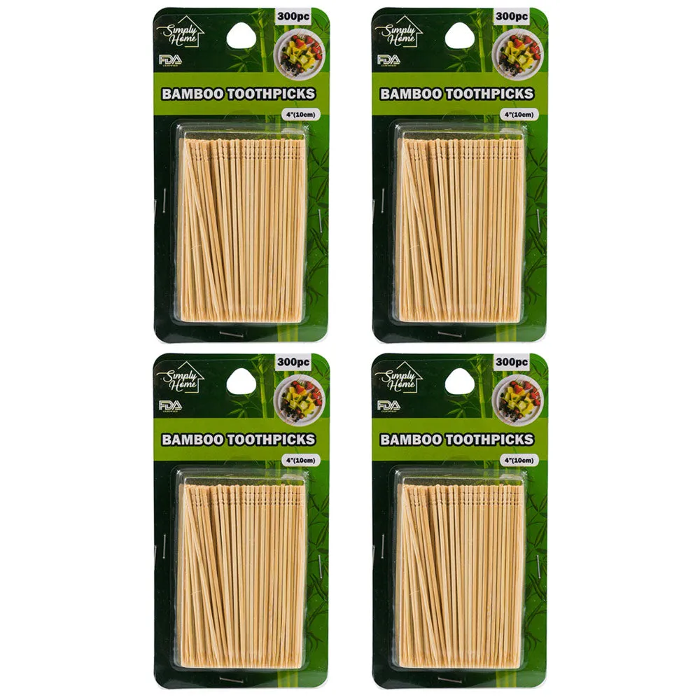1200 Ct Fruit Cheese Picks Wooden Natural Bamboo Toothpicks Catering Oral Care