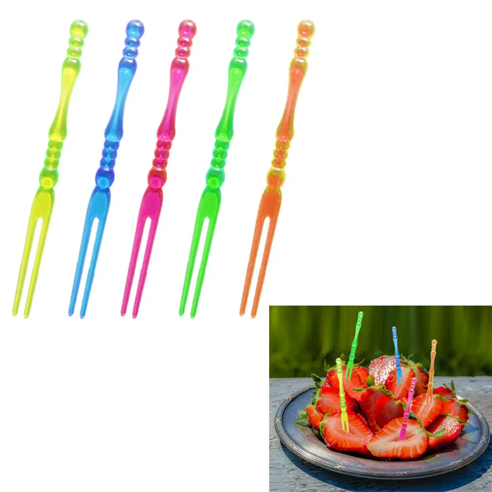 300 PCS Cocktail Forks Food Picks Disposable Fruit Appetizer Dessert Cake Party