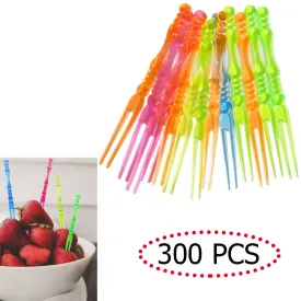 300 PCS Cocktail Forks Food Picks Disposable Fruit Appetizer Dessert Cake Party