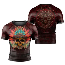 Aztec Eagle Warrior Men's Short Sleeve Rash Guard
