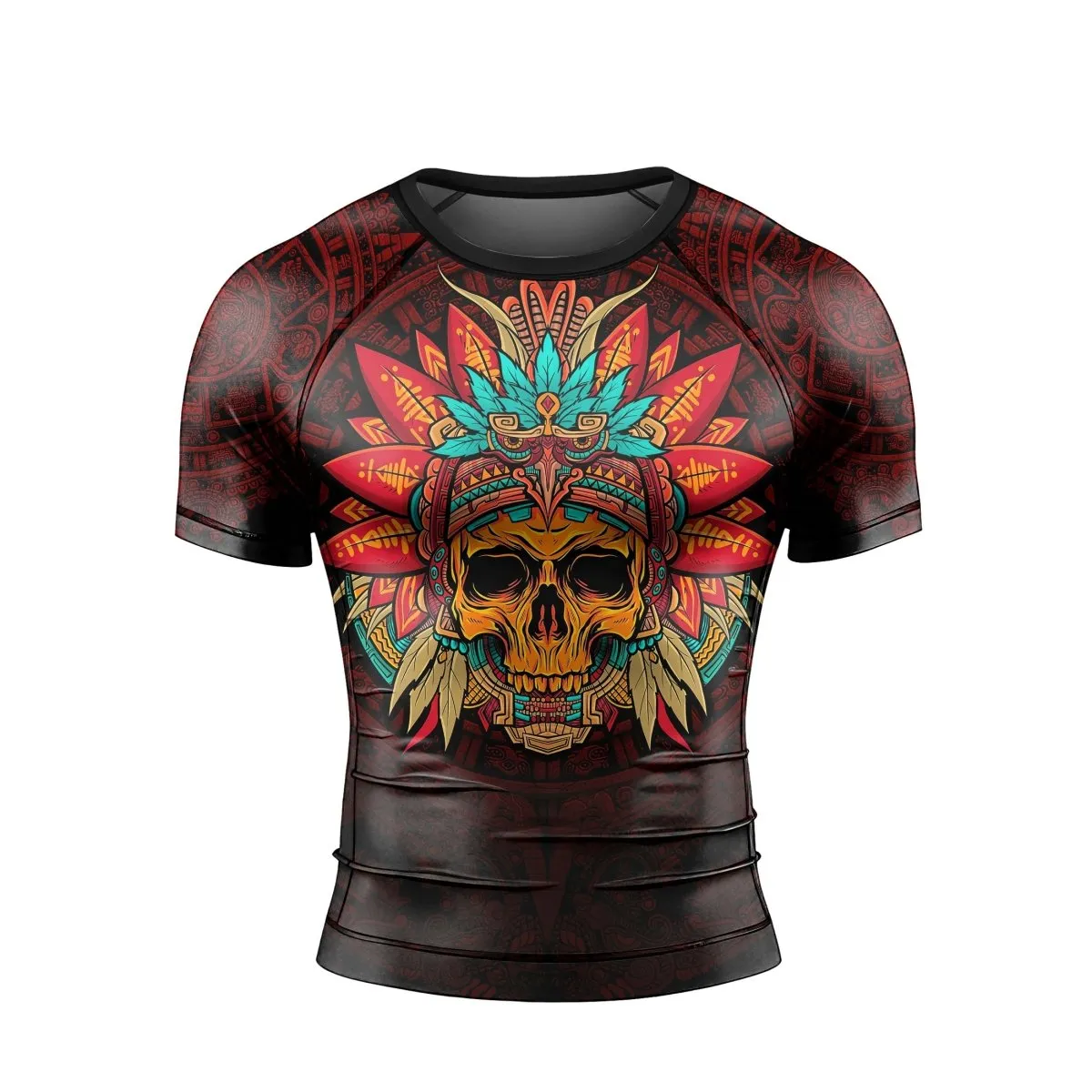 Aztec Eagle Warrior Men's Short Sleeve Rash Guard