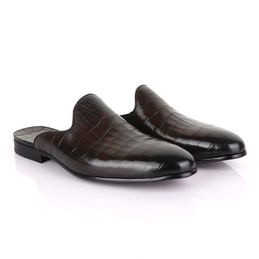 Berluti Coffee Mole Half Shoe Crocodile Skin -