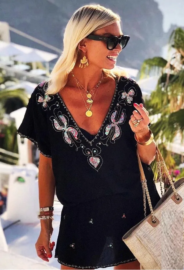 Black Plus Size Drop Waisted Dress