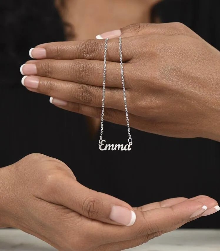 Daughter Custom Name Necklace from Mom with Joy Message