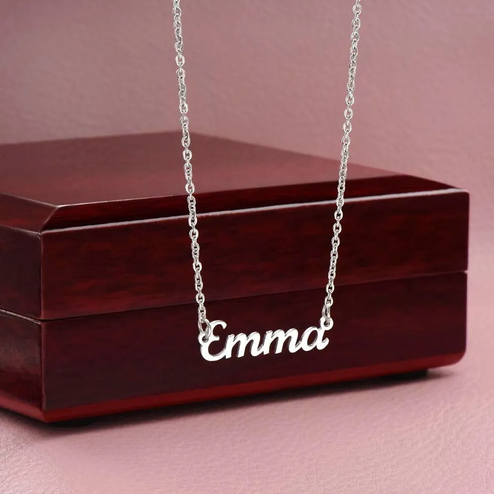 Daughter Custom Name Necklace from Mom with Joy Message