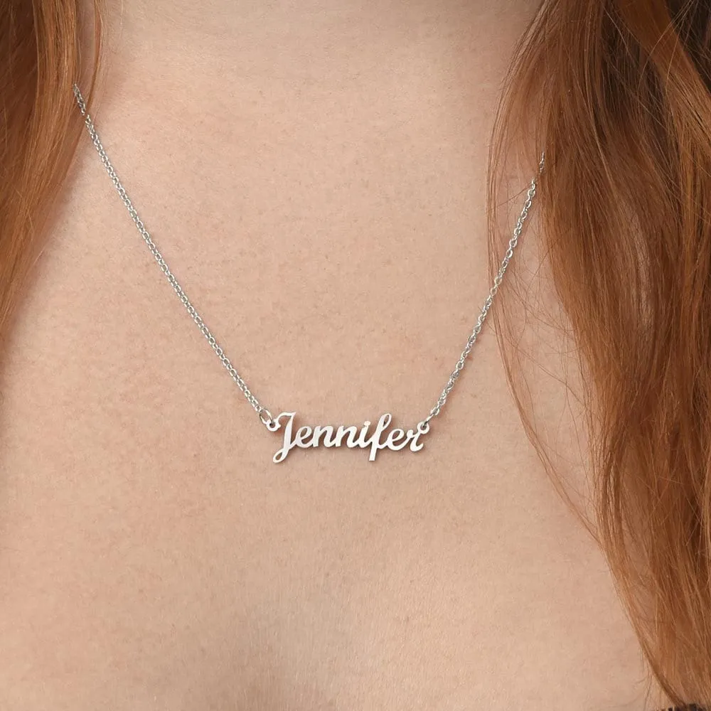 Daughter Custom Name Necklace from Mom with Joy Message