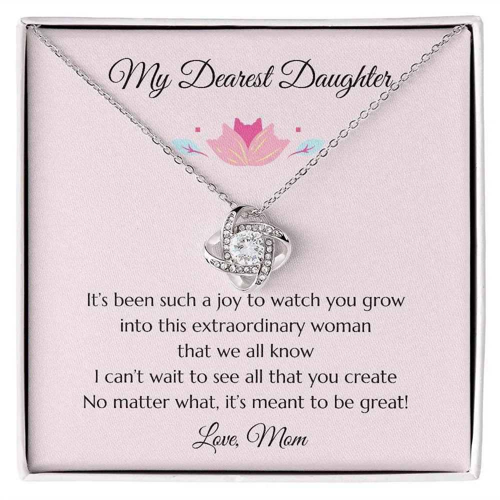Daughter Gift Gift to Daughter, Daughter Gift Necklace, Heartfelt Girl Jewelry Love Knot Necklace, Gift for Daughter, Daughter Necklace