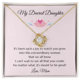 Daughter Gift Gift to Daughter, Daughter Gift Necklace, Heartfelt Girl Jewelry Love Knot Necklace, Gift for Daughter, Daughter Necklace