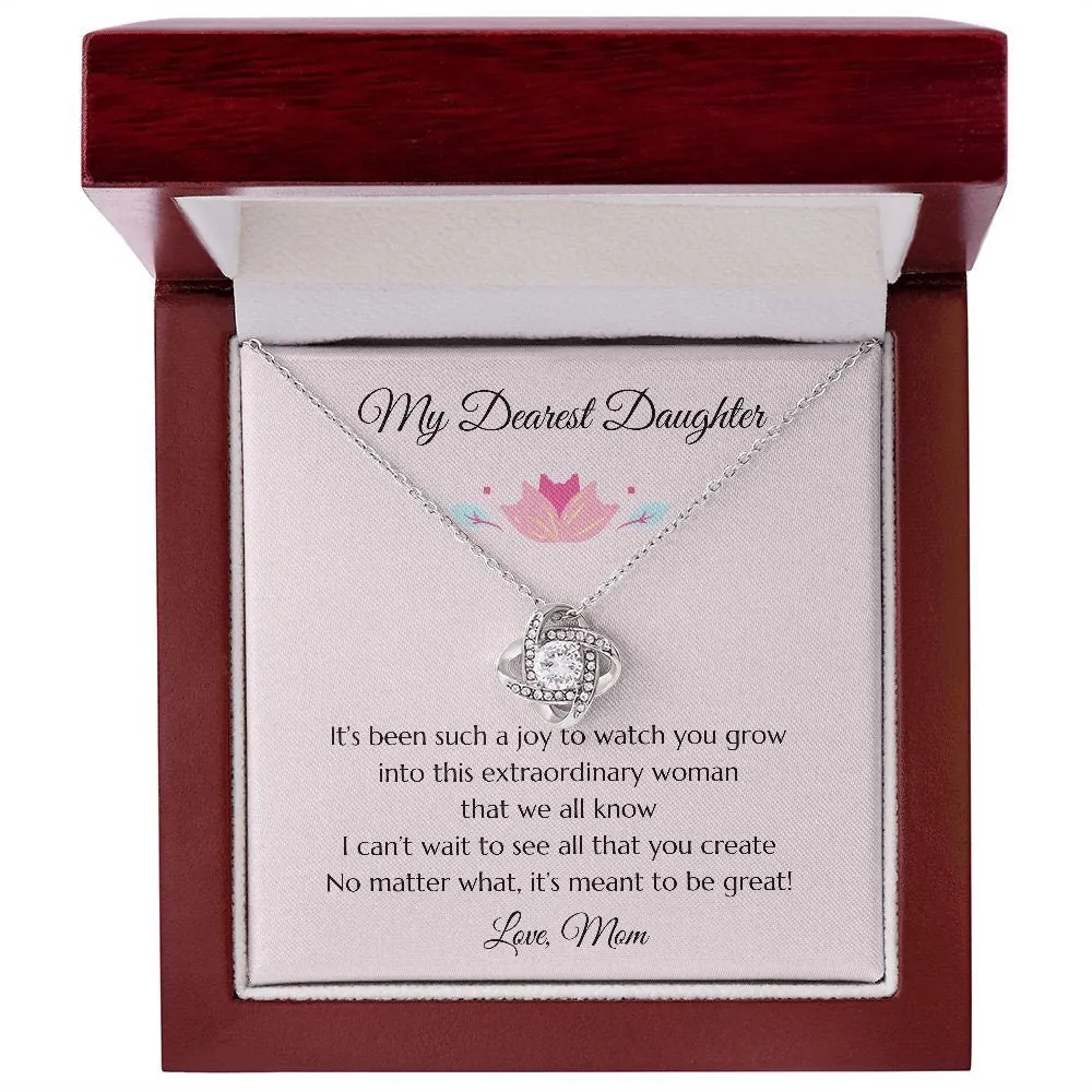 Daughter Gift Gift to Daughter, Daughter Gift Necklace, Heartfelt Girl Jewelry Love Knot Necklace, Gift for Daughter, Daughter Necklace