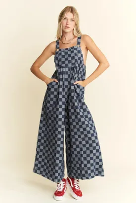 Denim Ckeckered Jumpsuit ONLINE EXCLUSIVE