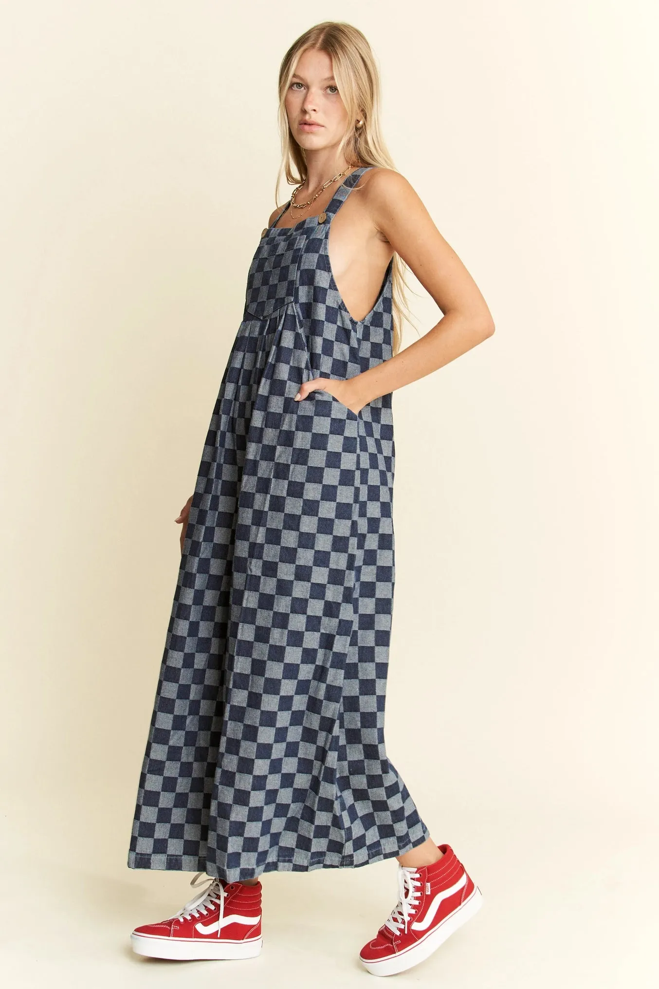 Denim Ckeckered Jumpsuit ONLINE EXCLUSIVE