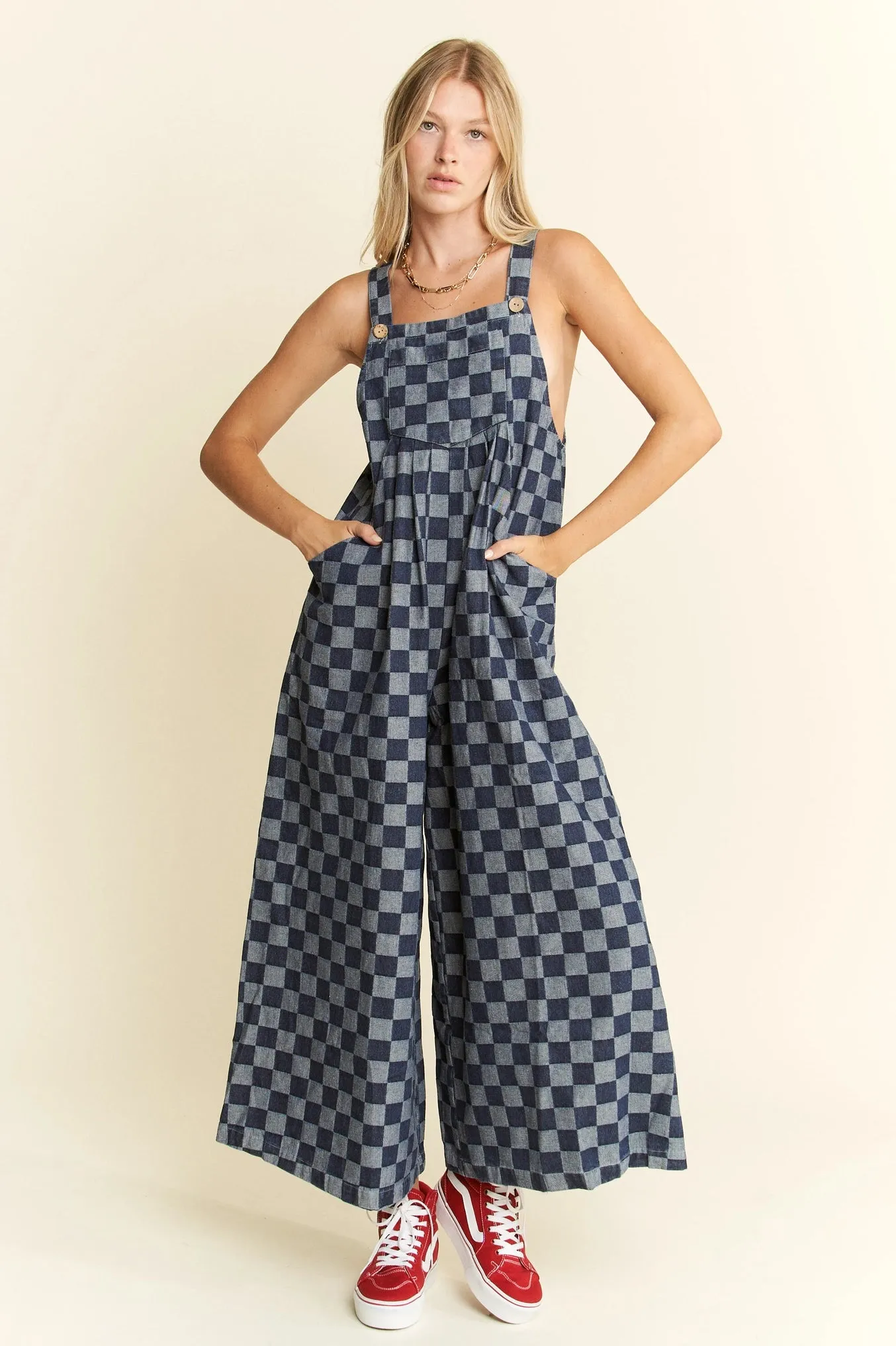 Denim Ckeckered Jumpsuit ONLINE EXCLUSIVE
