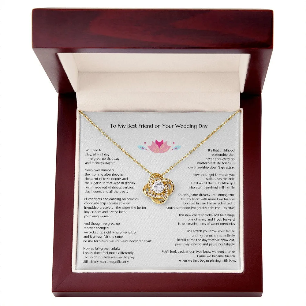 Gift for Bride, Necklace for Bride, Bestie To Bride Wedding, Love Knot, Gift from Friend, Gift from Maid of Honor, MOH To Bride Gift