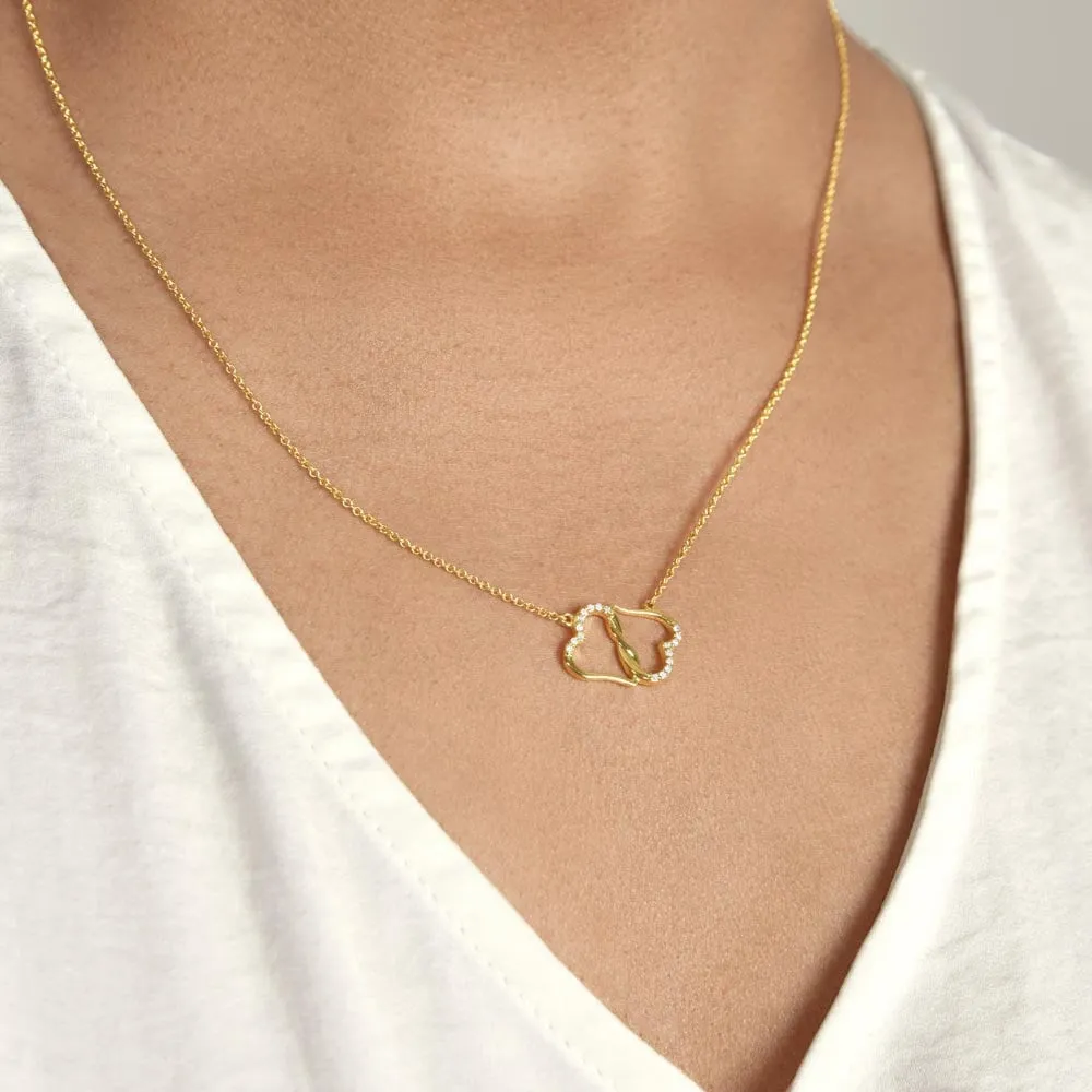 Gold Diamond Necklace Christmas Gift for Wife, Everlasting Love for Wife, Holiday Wife Gift