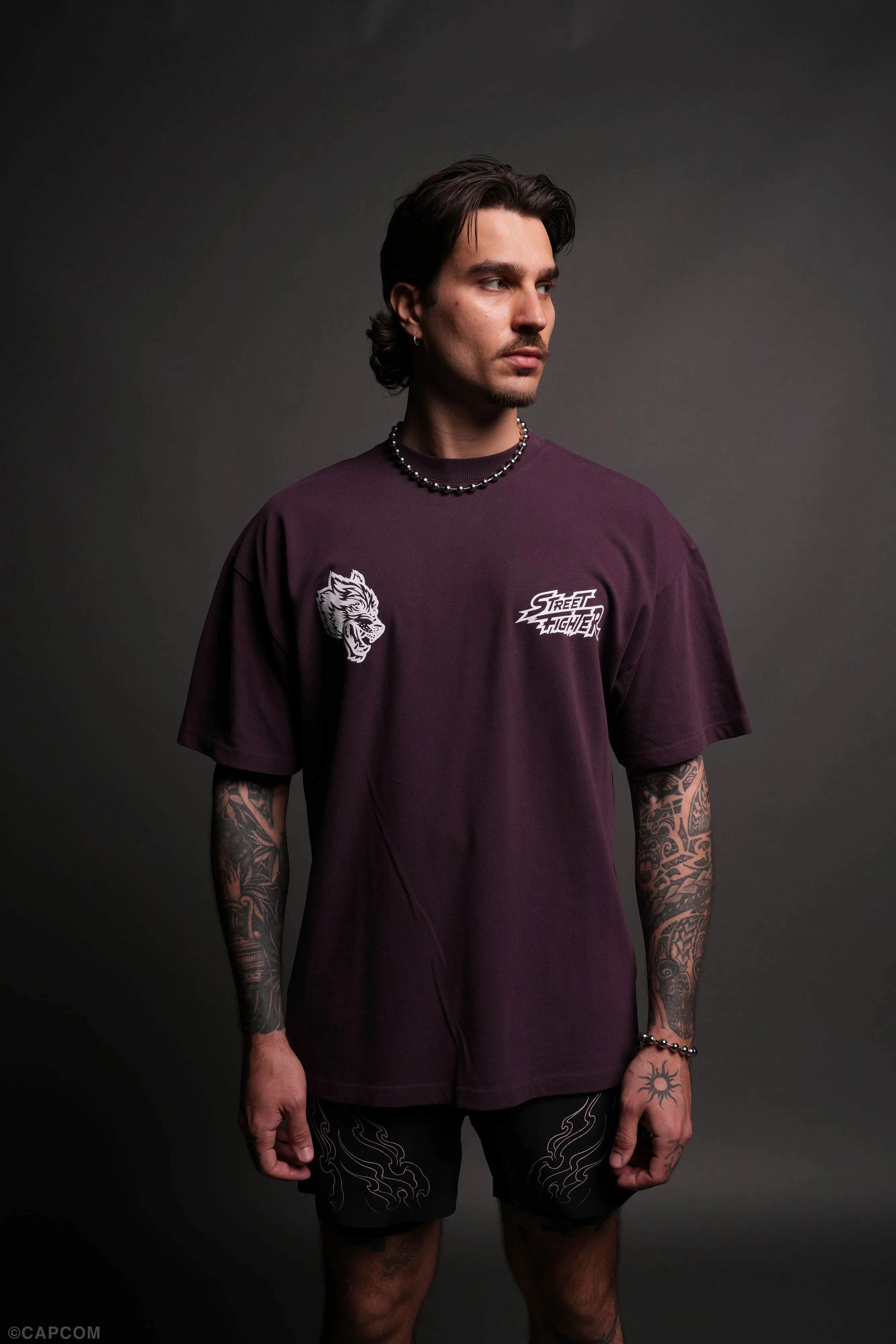 Iron Heart "Premium" Oversized Tee in Storm Purple