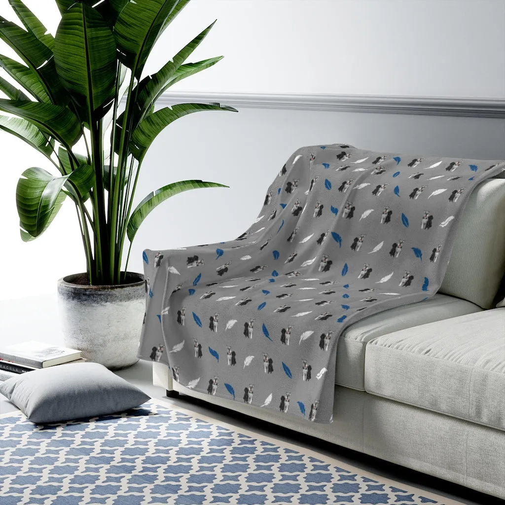 Jaxson & Sadie (Grey) Velveteen Plush Blanket