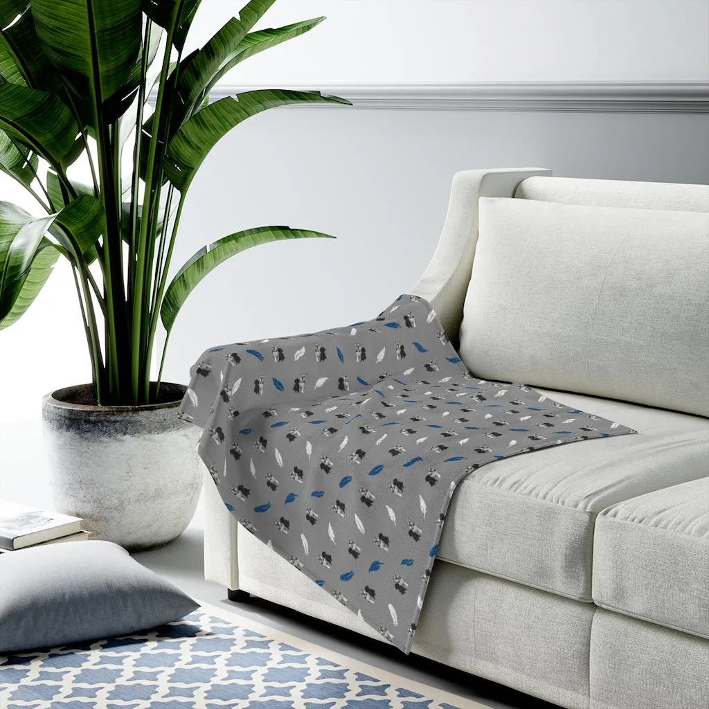 Jaxson & Sadie (Grey) Velveteen Plush Blanket