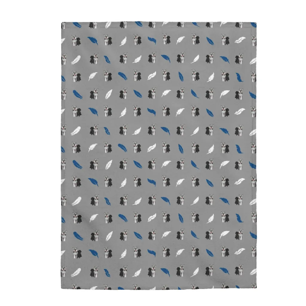 Jaxson & Sadie (Grey) Velveteen Plush Blanket