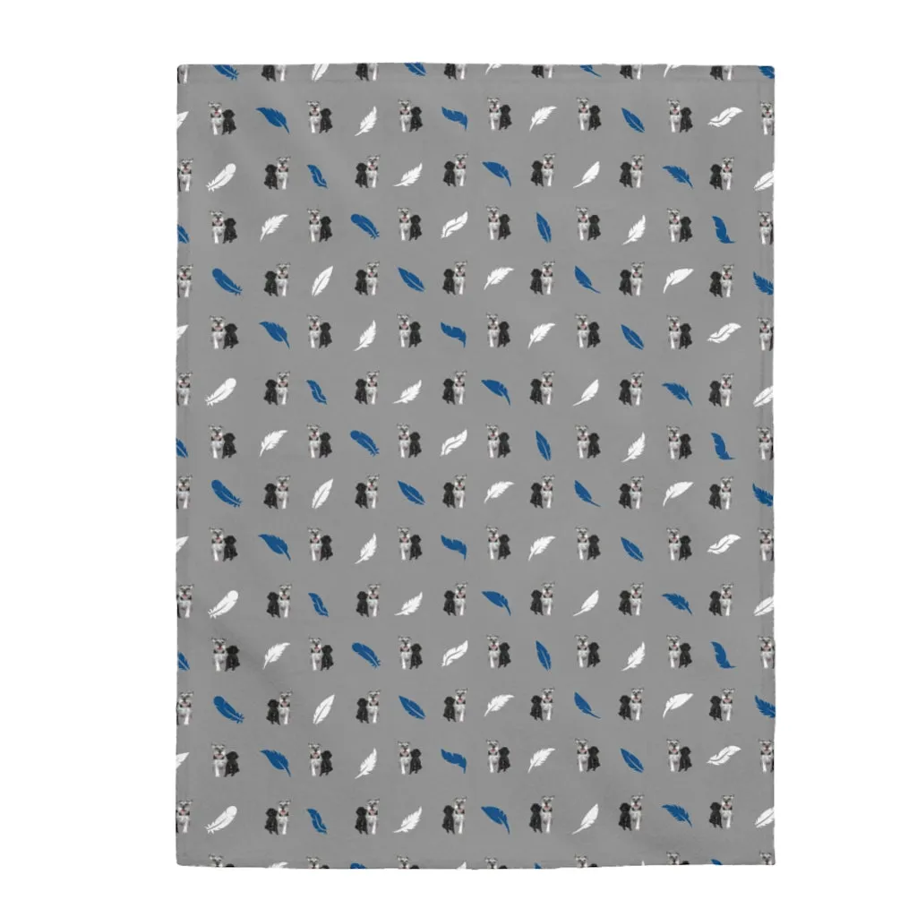 Jaxson & Sadie (Grey) Velveteen Plush Blanket