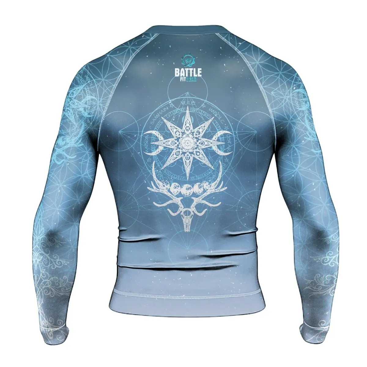 Light Blue YULE Vikings Men's Long Sleeve Rash Guard