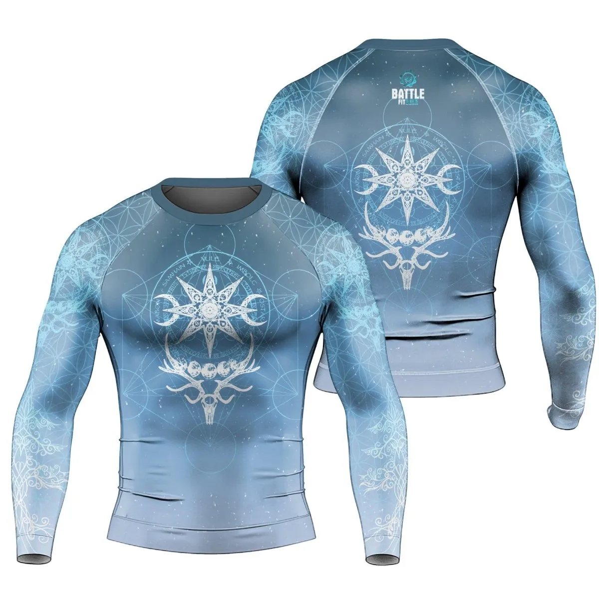 Light Blue YULE Vikings Men's Long Sleeve Rash Guard