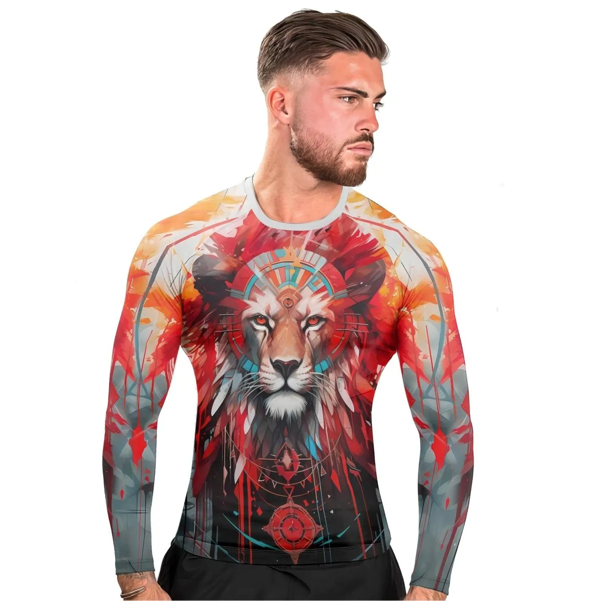 Lion Native Men's Long Sleeve Rash Guard