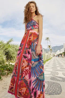 Macaw Scarf Maxi Dress