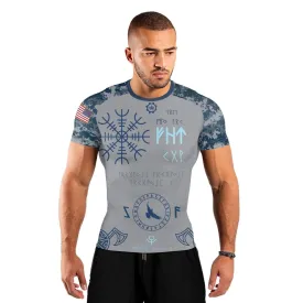 Navy Veteran Viking Men's Short Sleeve Rash Guard