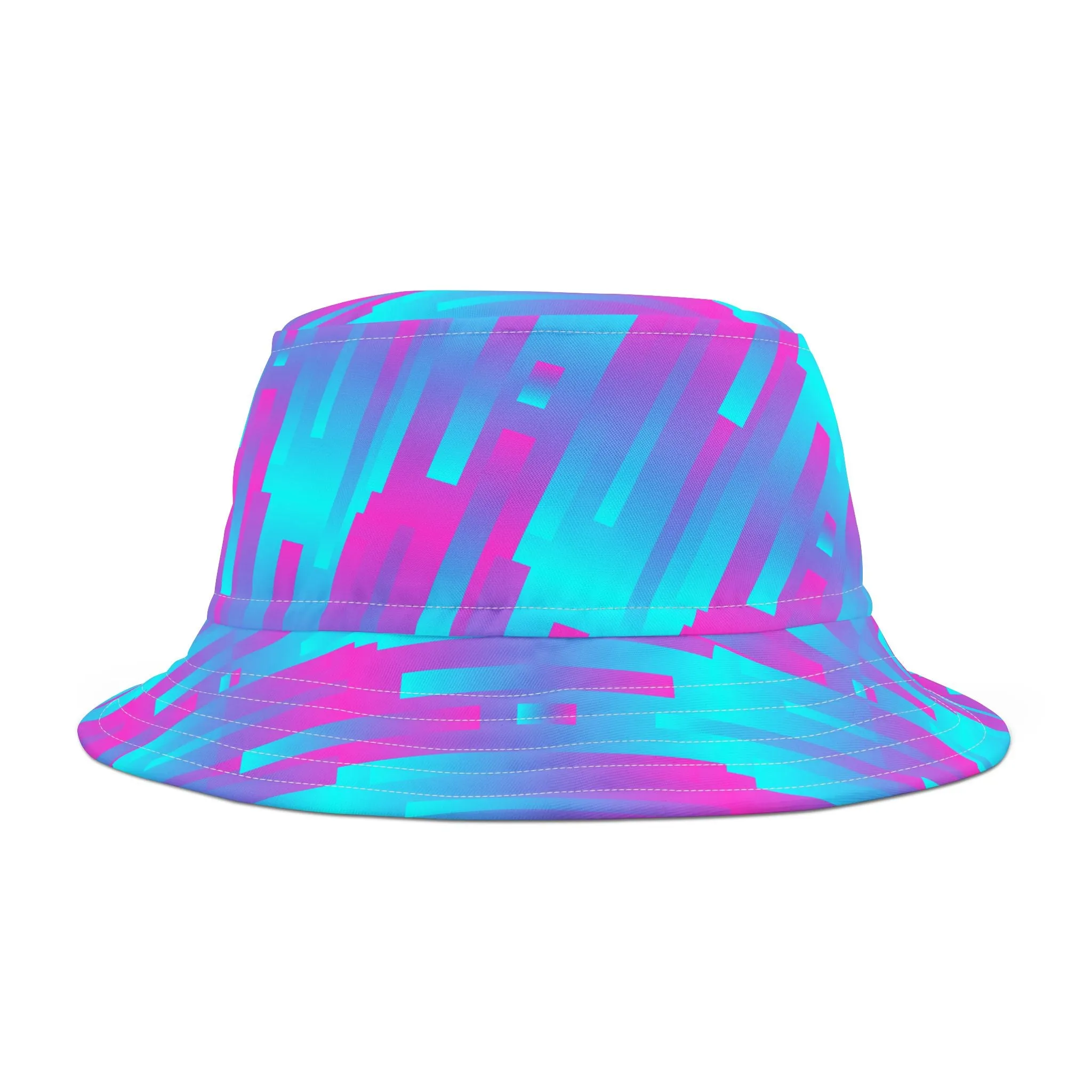 Pink & Blue Line PatternBucket Hat (AOP)