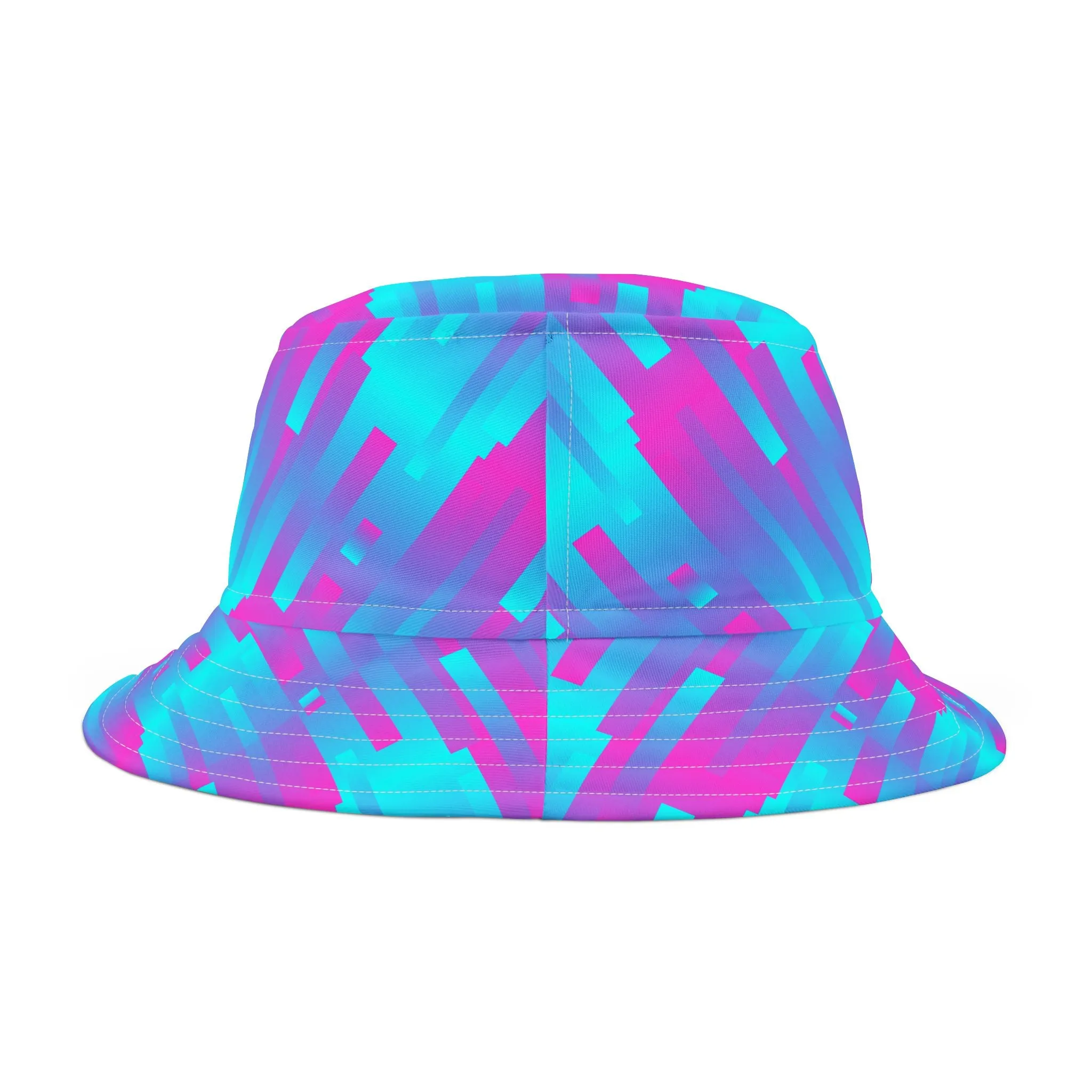 Pink & Blue Line PatternBucket Hat (AOP)