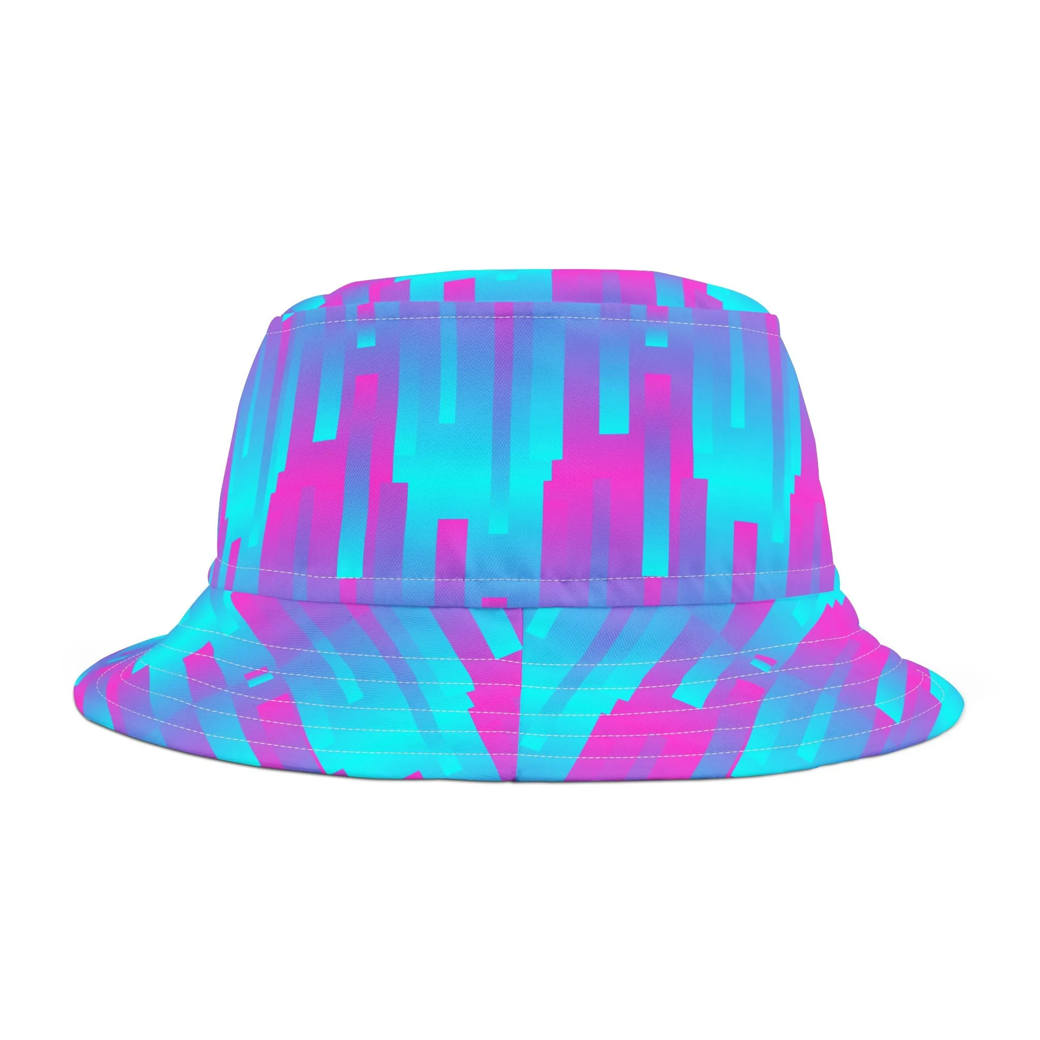 Pink & Blue Line PatternBucket Hat (AOP)