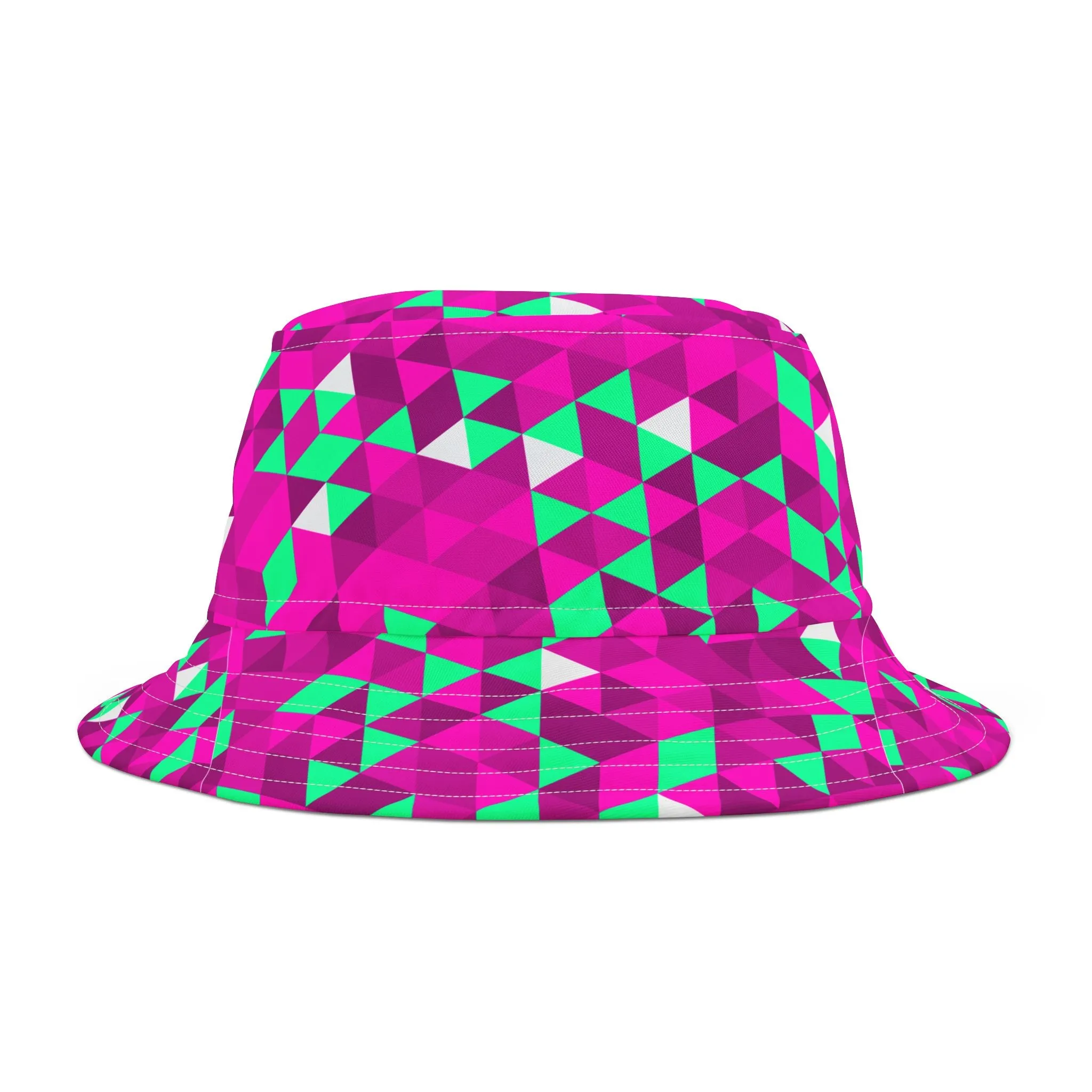 Pink & Teal TrianglesBucket Hat (AOP)
