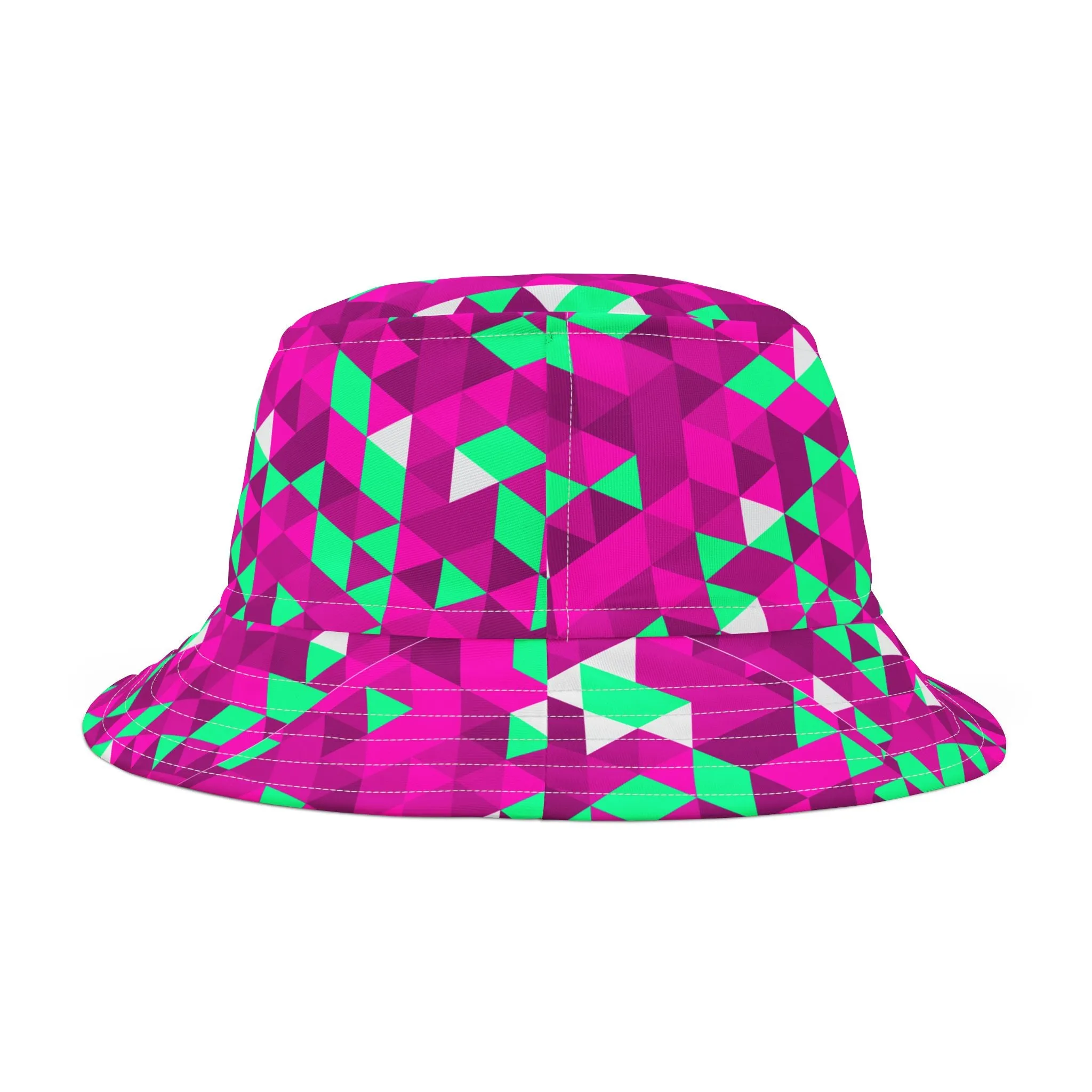Pink & Teal TrianglesBucket Hat (AOP)