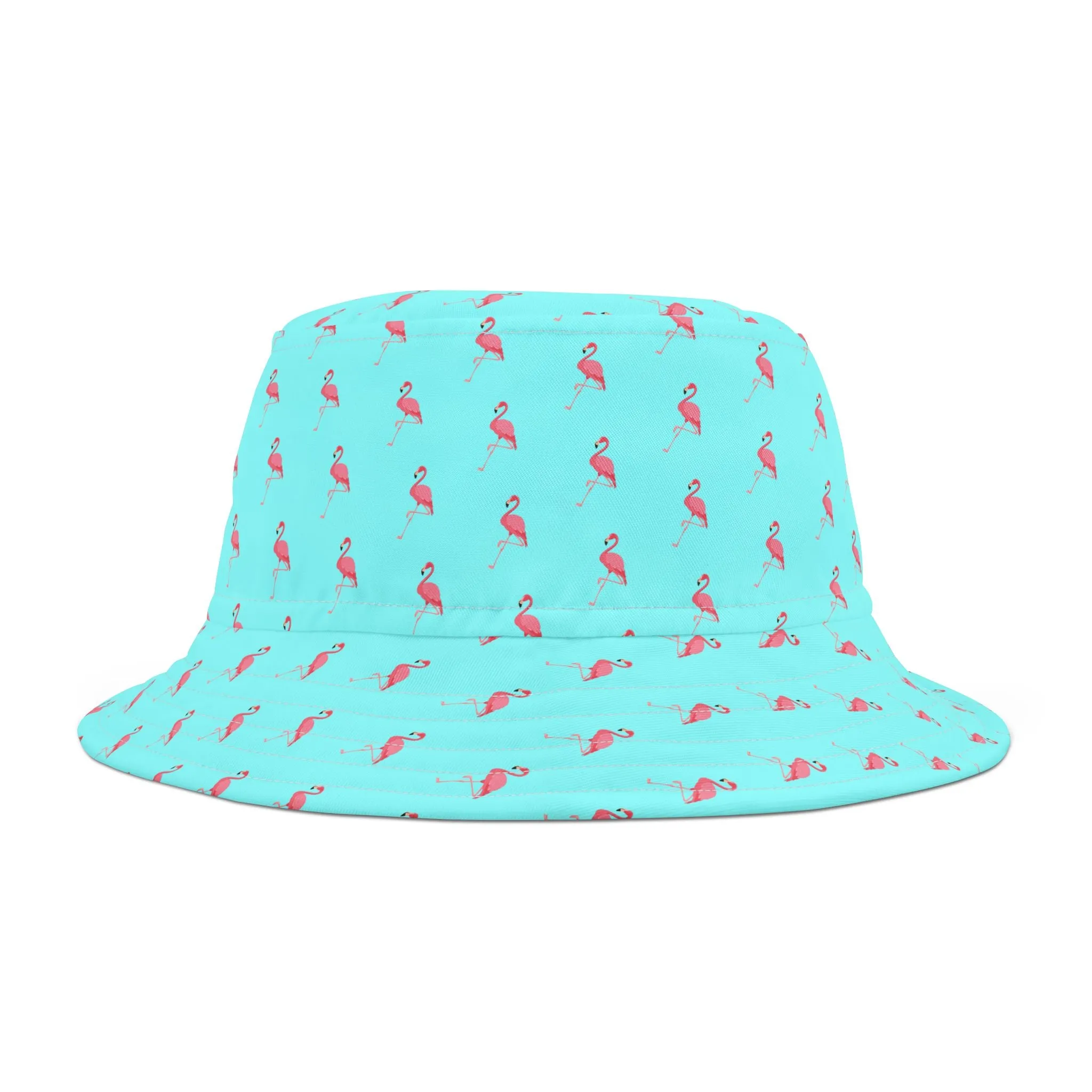 Pink Flamingos Babe BlueBucket Hat (AOP)