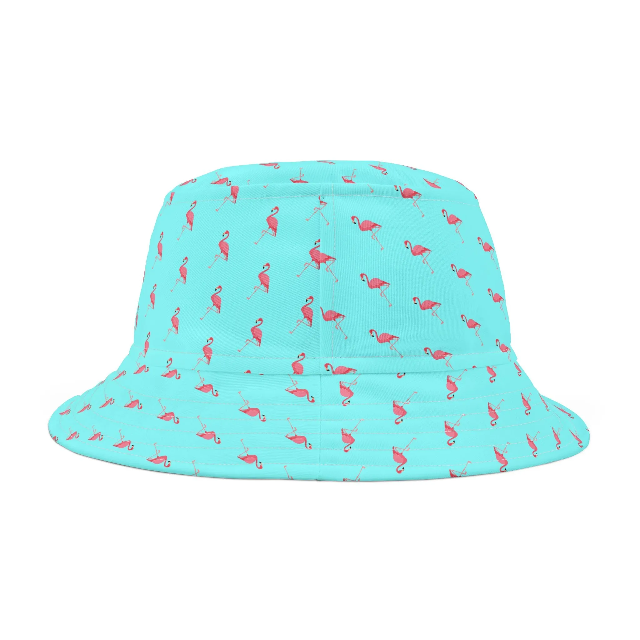 Pink Flamingos Babe BlueBucket Hat (AOP)