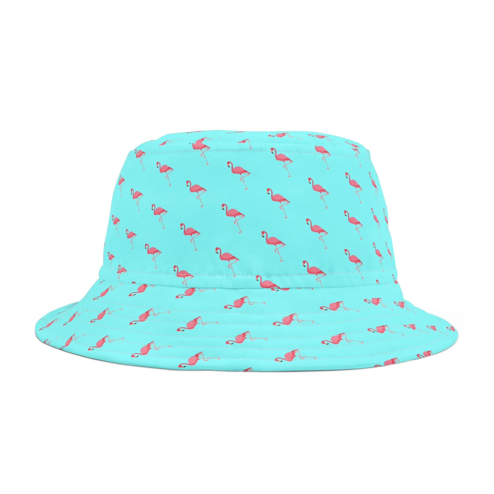 Pink Flamingos Babe BlueBucket Hat (AOP)