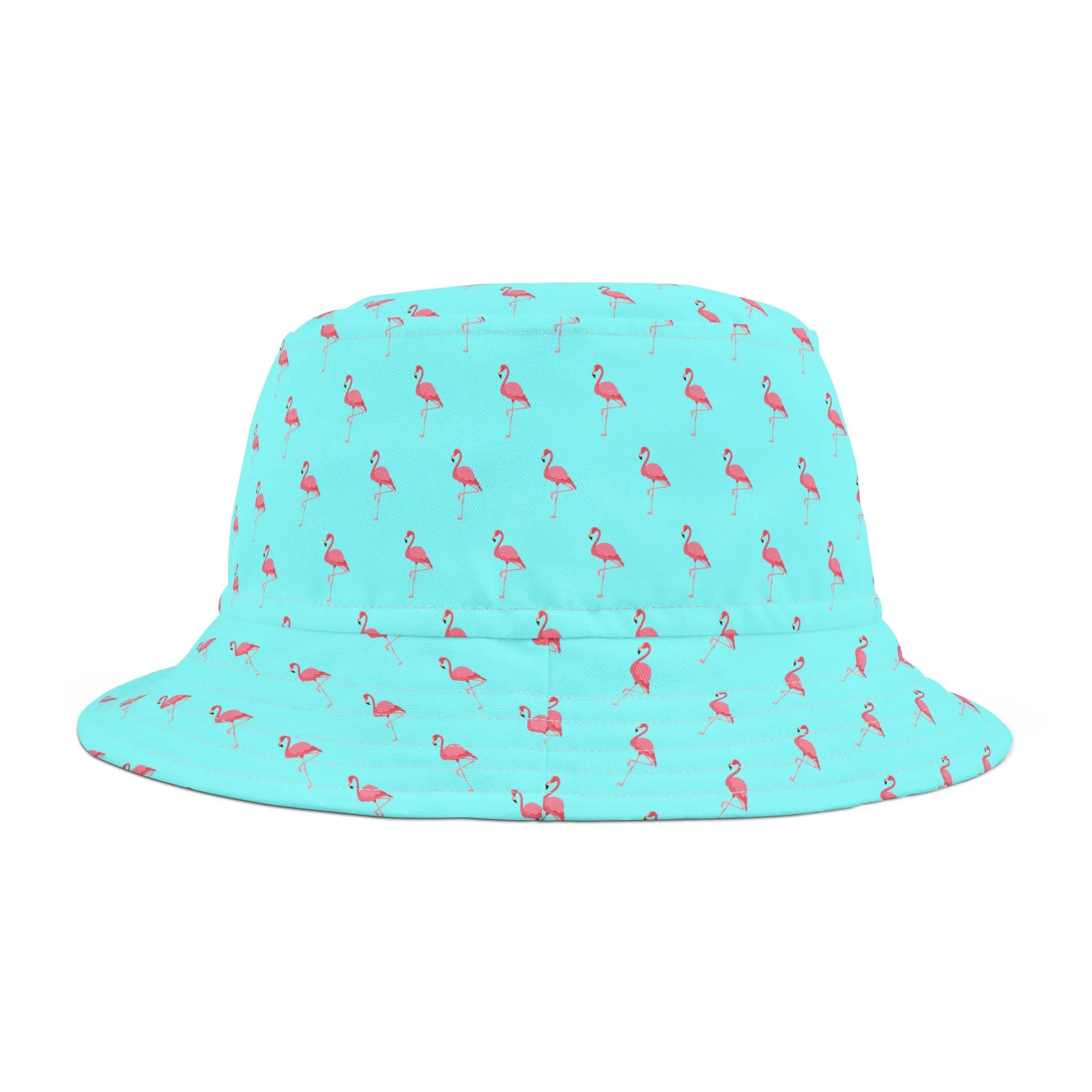 Pink Flamingos Babe BlueBucket Hat (AOP)