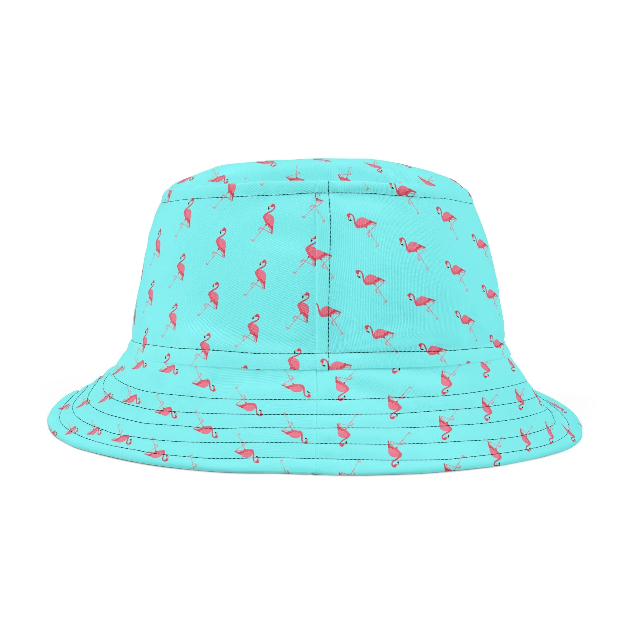 Pink Flamingos Babe BlueBucket Hat (AOP)